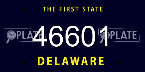 46601 Delaware License Plate