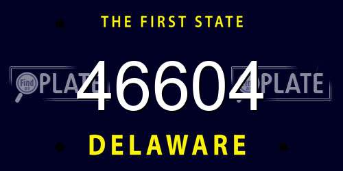 46604 Delaware License Plate