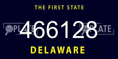 466128 Delaware License Plate