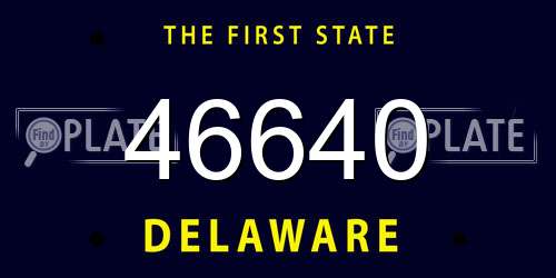 46640 Delaware License Plate