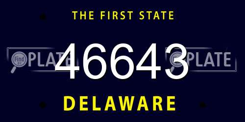 46643 Delaware License Plate