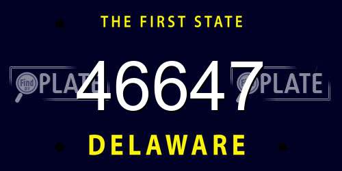 46647 Delaware License Plate