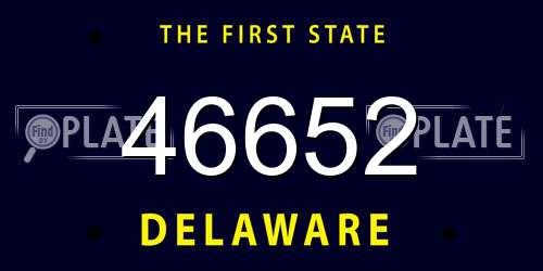 46652 Delaware License Plate