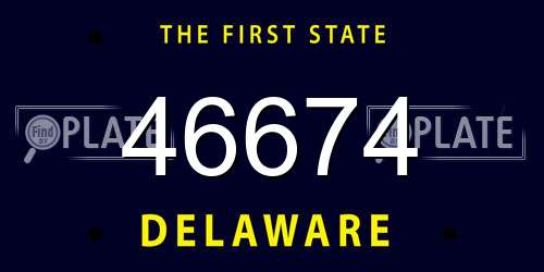 46674 Delaware License Plate