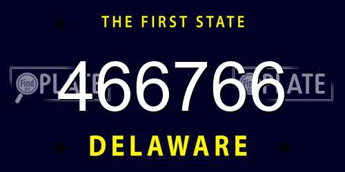 466766 Delaware License Plate