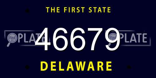 46679 Delaware License Plate