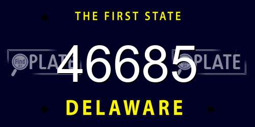 46685 Delaware License Plate