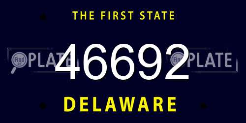 46692 Delaware License Plate
