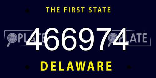 466974 Delaware License Plate