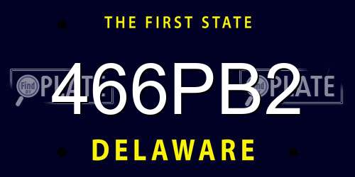 466PB2 Delaware License Plate