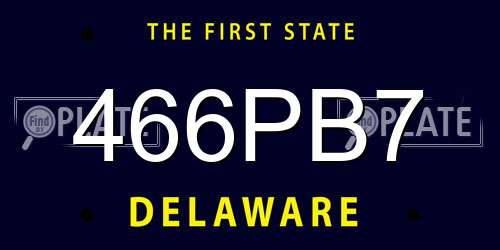466PB7 Delaware License Plate