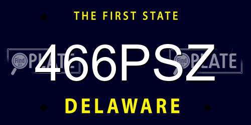 466PSZ Delaware License Plate