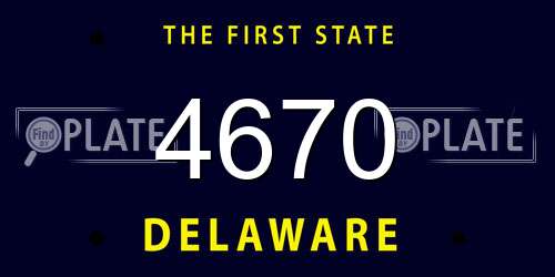 4670 Delaware License Plate