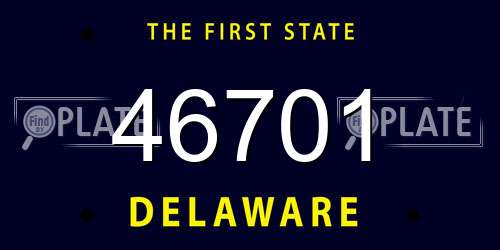 46701 Delaware License Plate