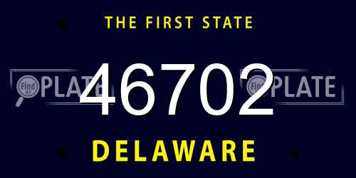 46702 Delaware License Plate