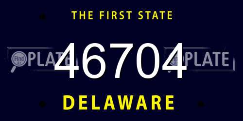 46704 Delaware License Plate