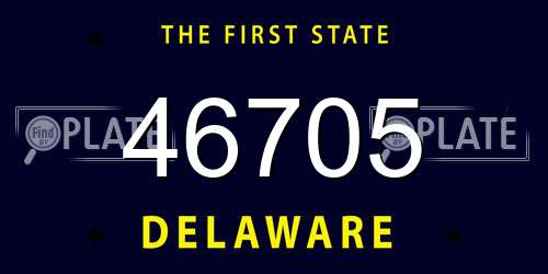46705 Delaware License Plate