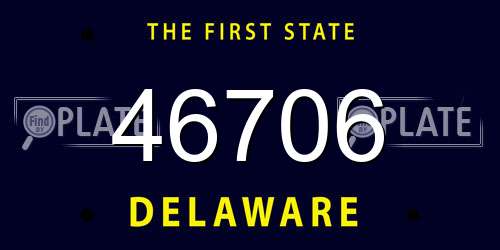 46706 Delaware License Plate