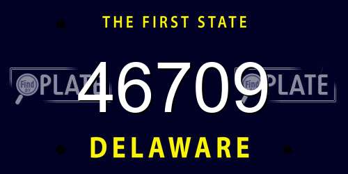 46709 Delaware License Plate