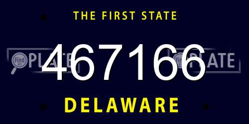 467166 Delaware License Plate