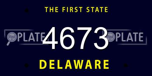 4673 Delaware License Plate