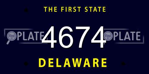4674 Delaware License Plate