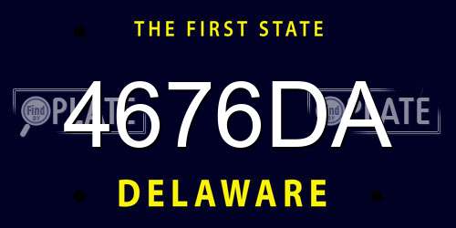 4676DA Delaware License Plate