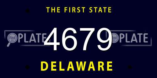 4679 Delaware License Plate