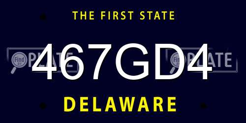 467GD4 Delaware License Plate