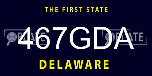 467GDA Delaware License Plate