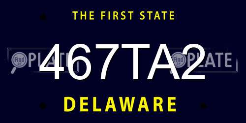 467TA2 Delaware License Plate