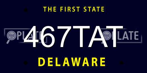 467TAT Delaware License Plate