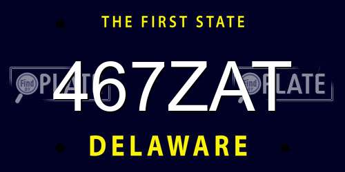 467ZAT Delaware License Plate