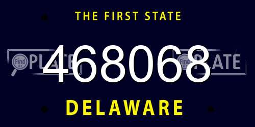 468068 Delaware License Plate