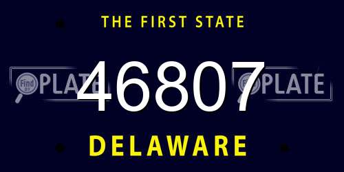 46807 Delaware License Plate