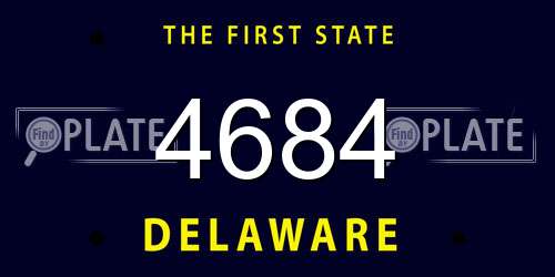 4684 Delaware License Plate
