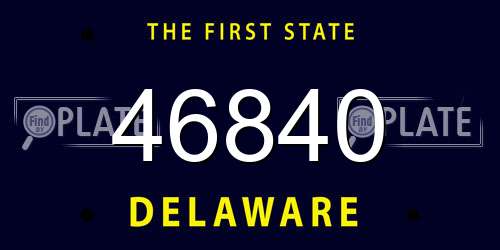 46840 Delaware License Plate