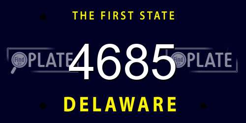 4685 Delaware License Plate