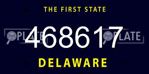 468617 Delaware License Plate