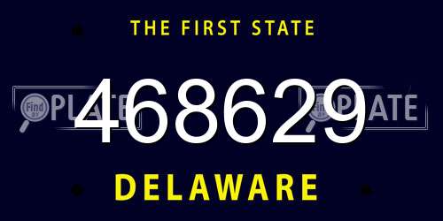 468629 Delaware License Plate