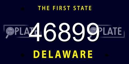 46899 Delaware License Plate