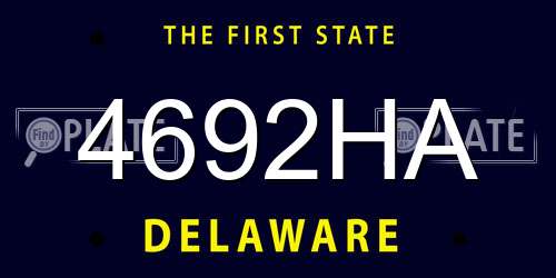 4692HA Delaware License Plate