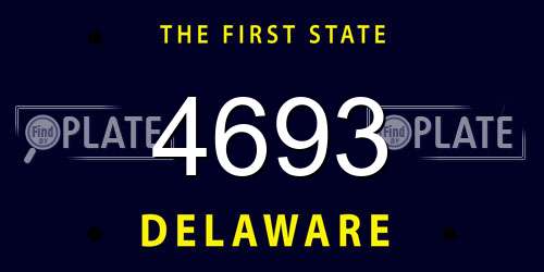 4693 Delaware License Plate