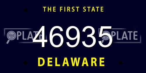 46935 Delaware License Plate