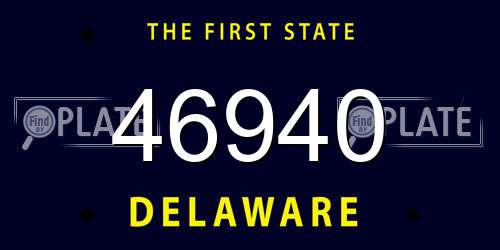 46940 Delaware License Plate