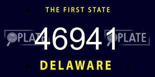 46941 Delaware License Plate