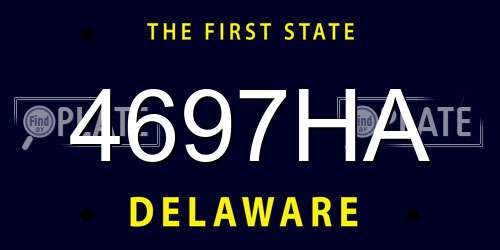 4697HA Delaware License Plate