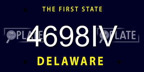 4698IV Delaware License Plate