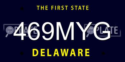469MYG Delaware License Plate