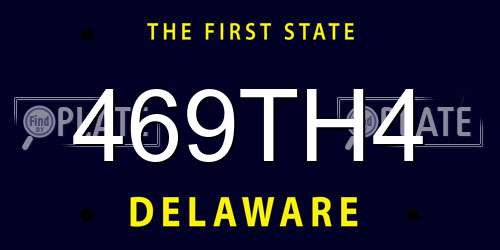 469TH4 Delaware License Plate